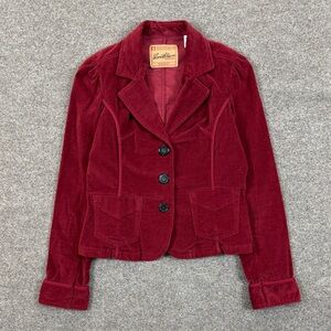 Levi’s Red Corduroy Button Front Short Blazer Jacket Women’s M Western Y2K Retro